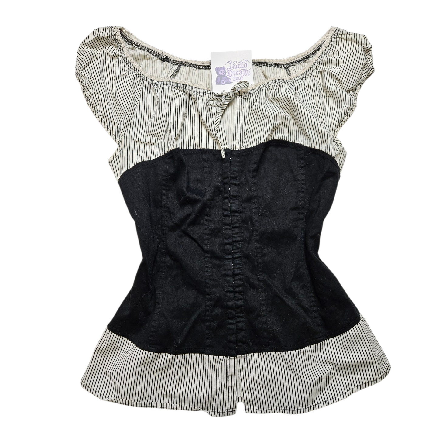 Haut effet superposition fermeture agrafes