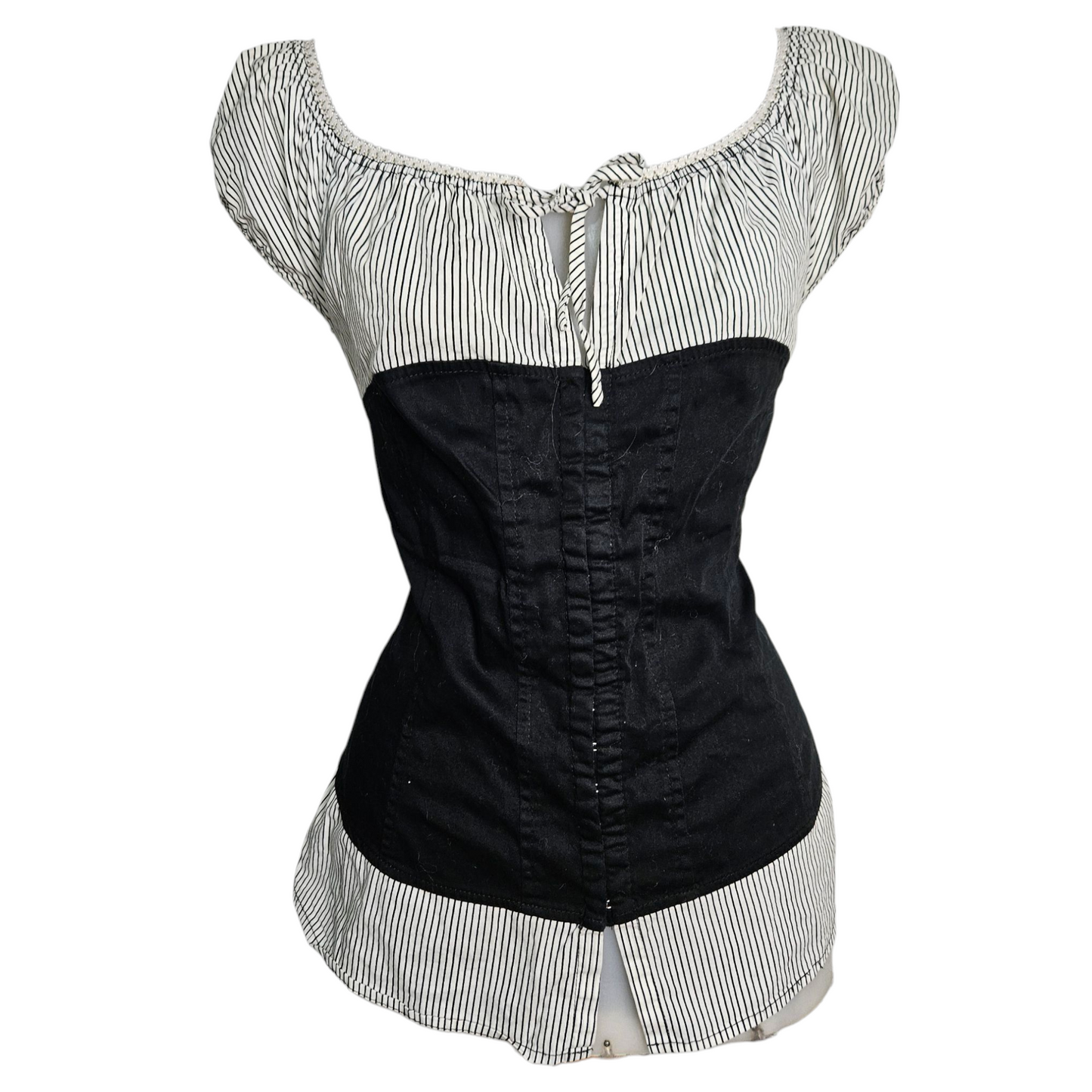 Haut effet superposition fermeture agrafes