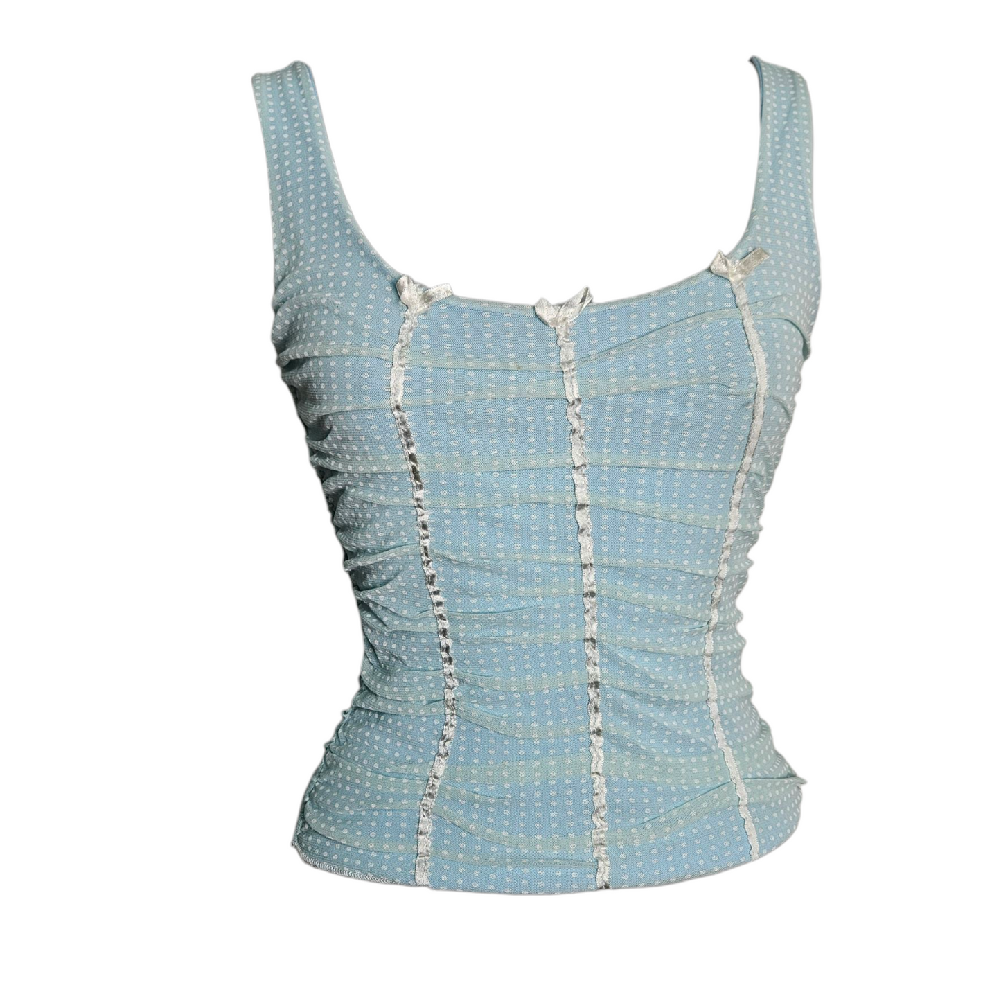 Haut en voile plissé à pois