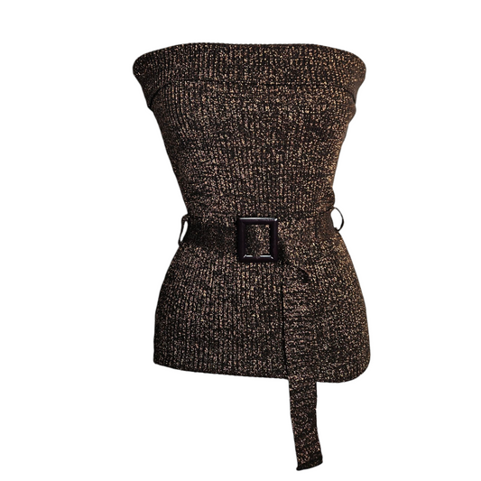 Haut strapless effet pull avec ceinture