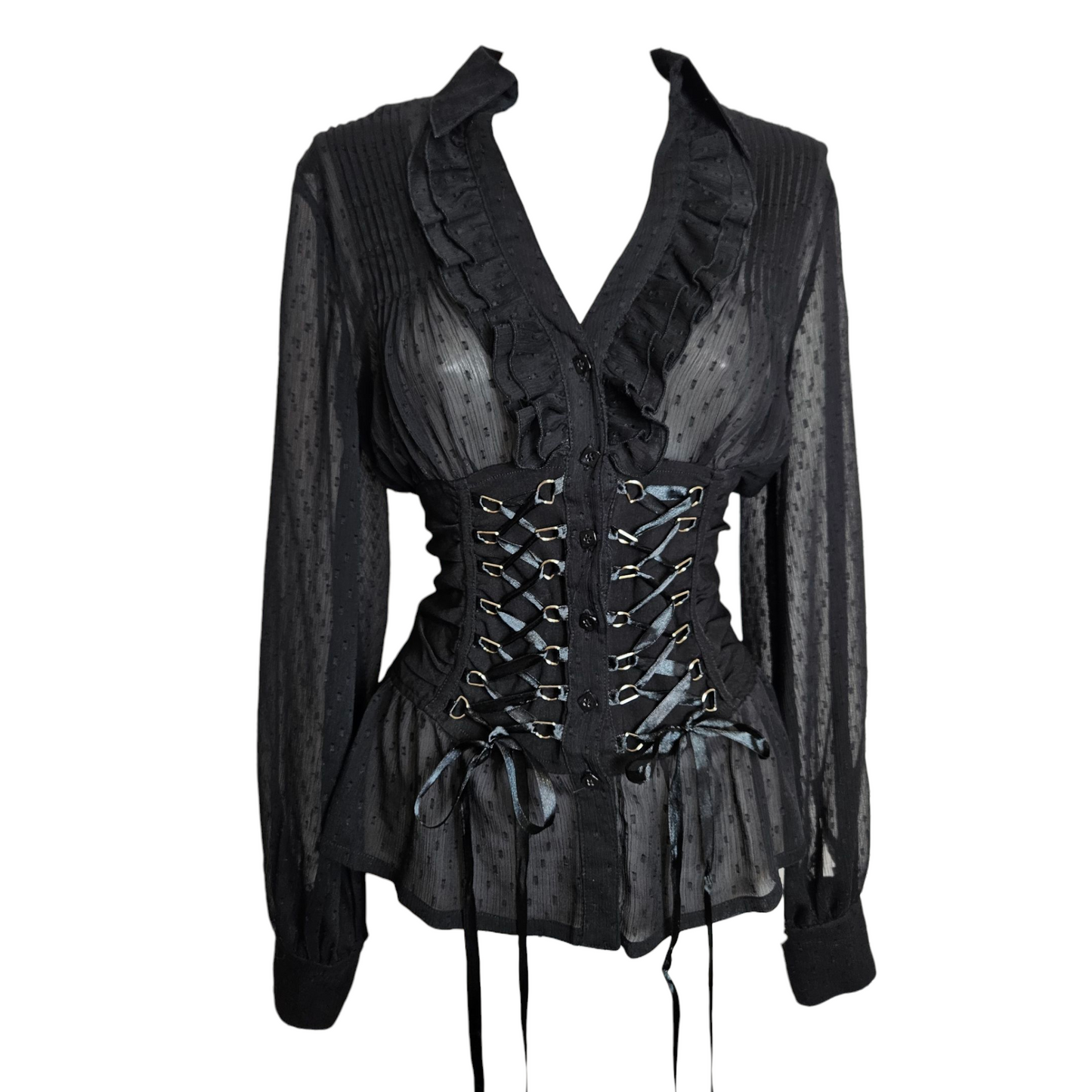 Chemise en voile à laçage