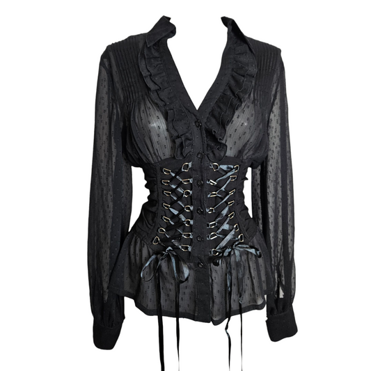 Chemise en voile à laçage