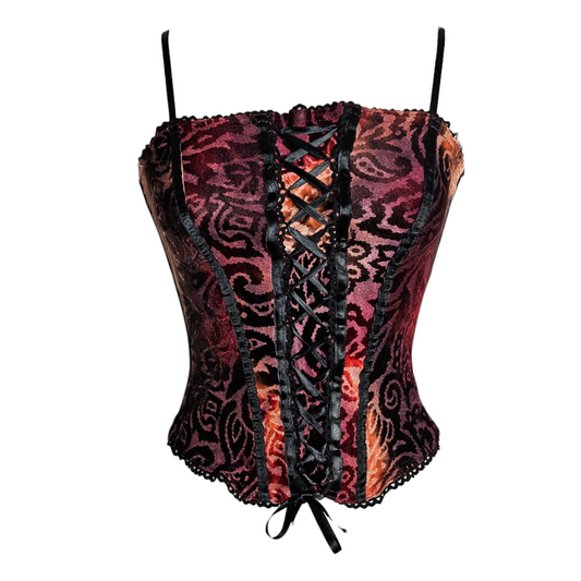 Haut esprit corset motif velours ras