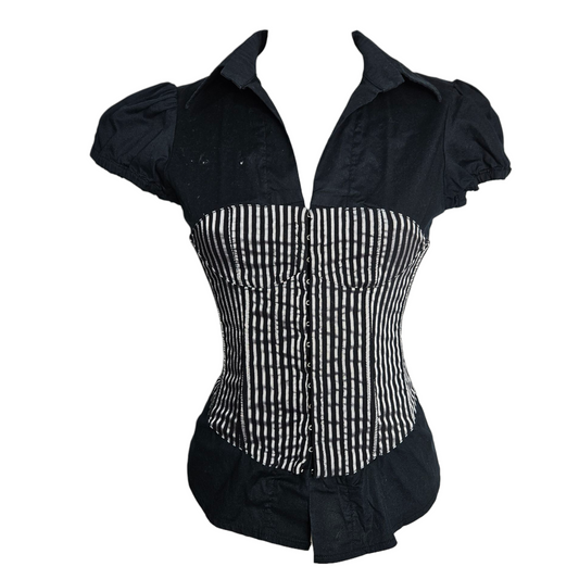Chemise rayée fermeture crochets