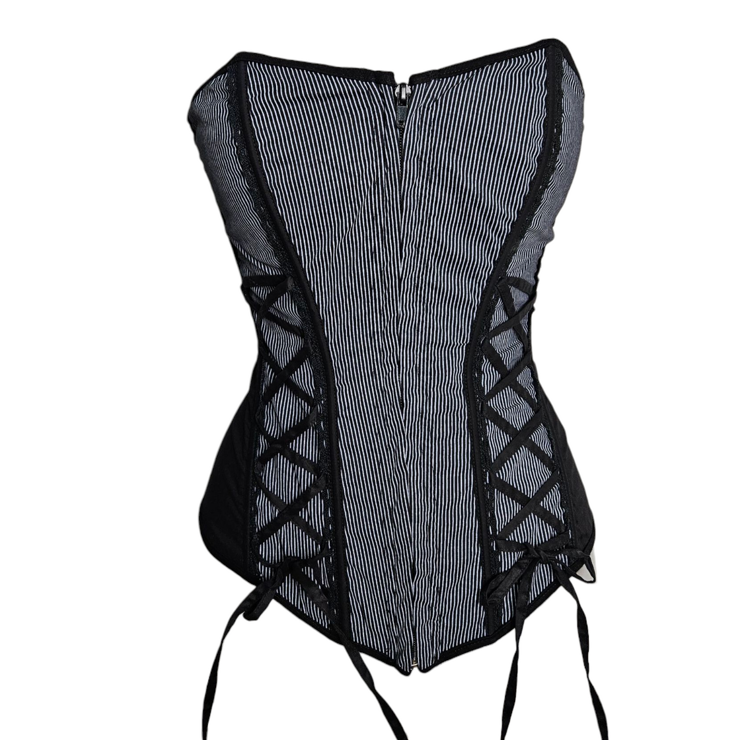 Haut esprit corset à rayures et laçage