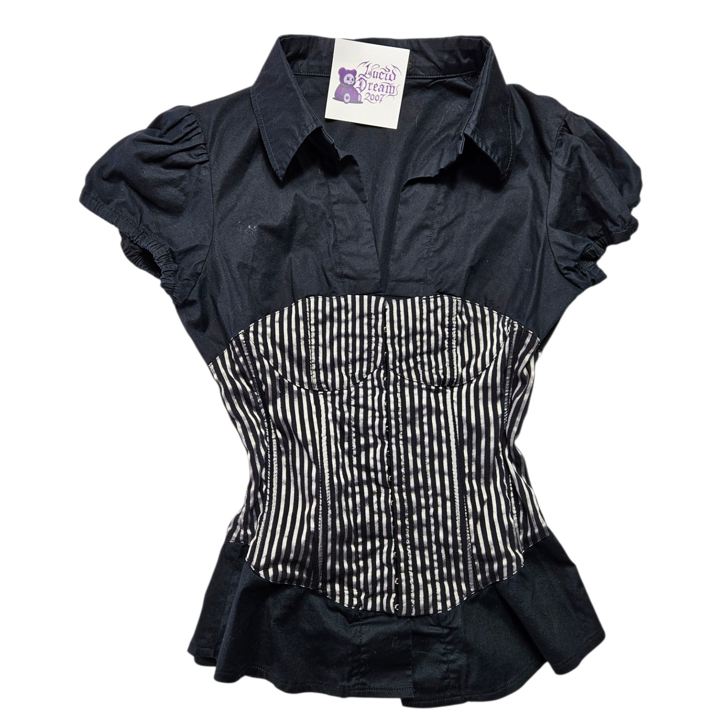 Chemise rayée fermeture crochets