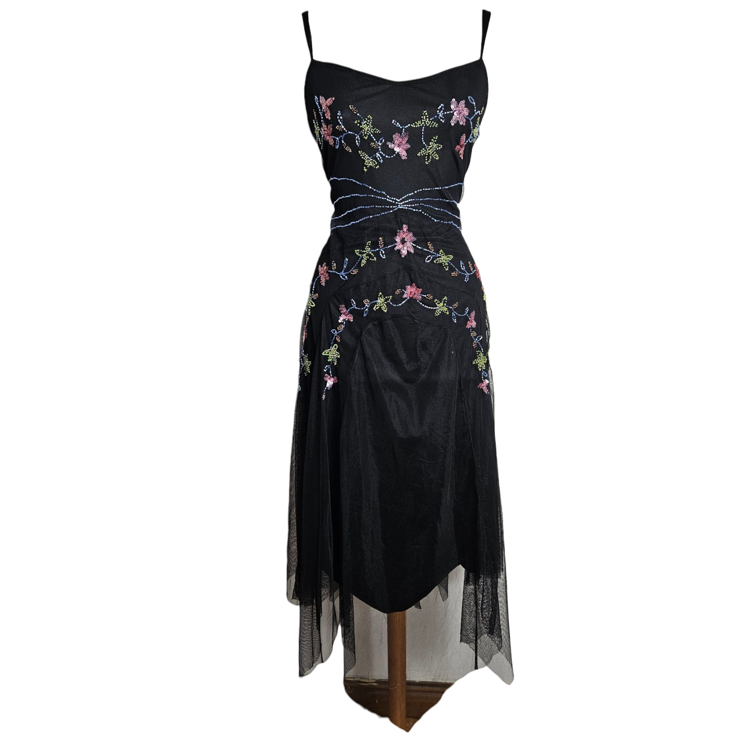 Robe asymétrique en voile brodé René Derhy