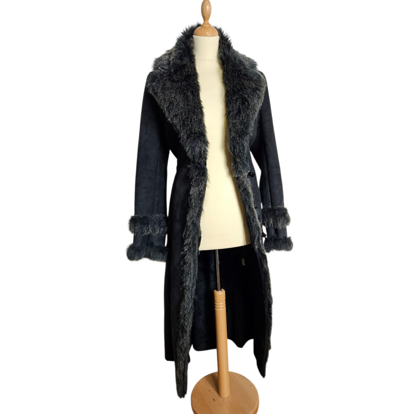 Afghan coat similicuir et fausse fourrure