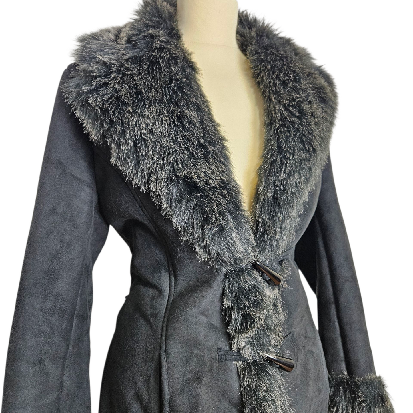 Afghan coat similicuir et fausse fourrure