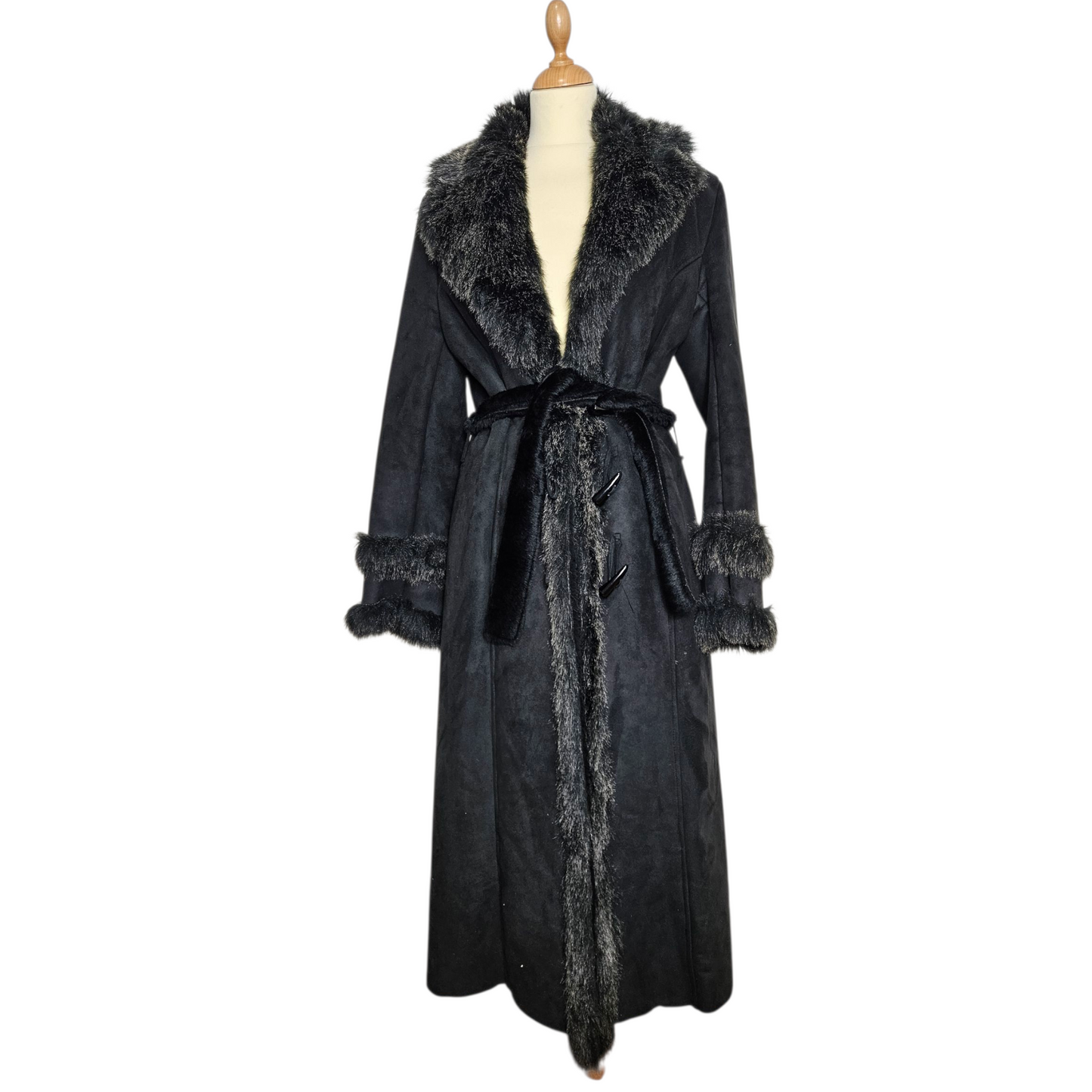 Afghan coat similicuir et fausse fourrure