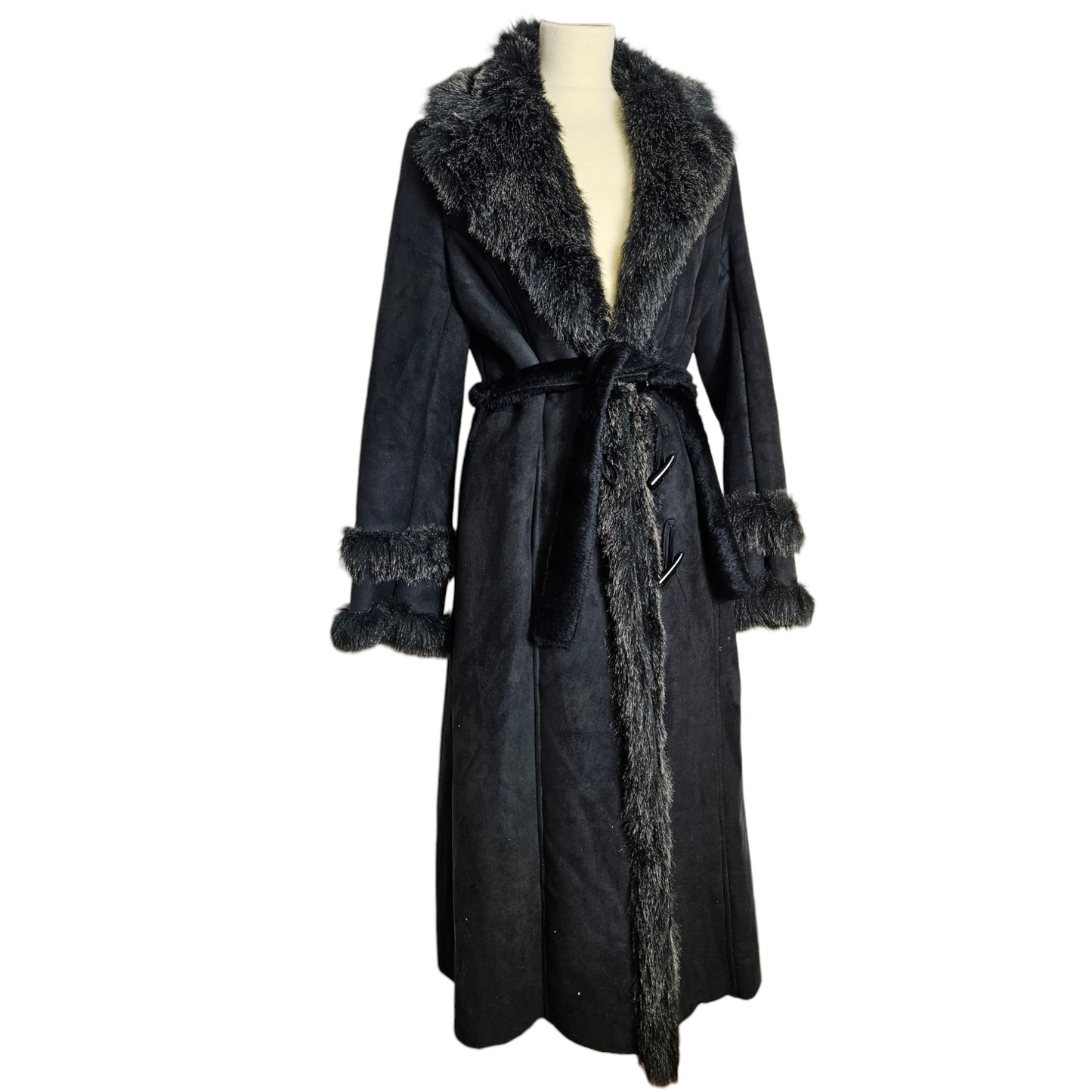 Afghan coat similicuir et fausse fourrure