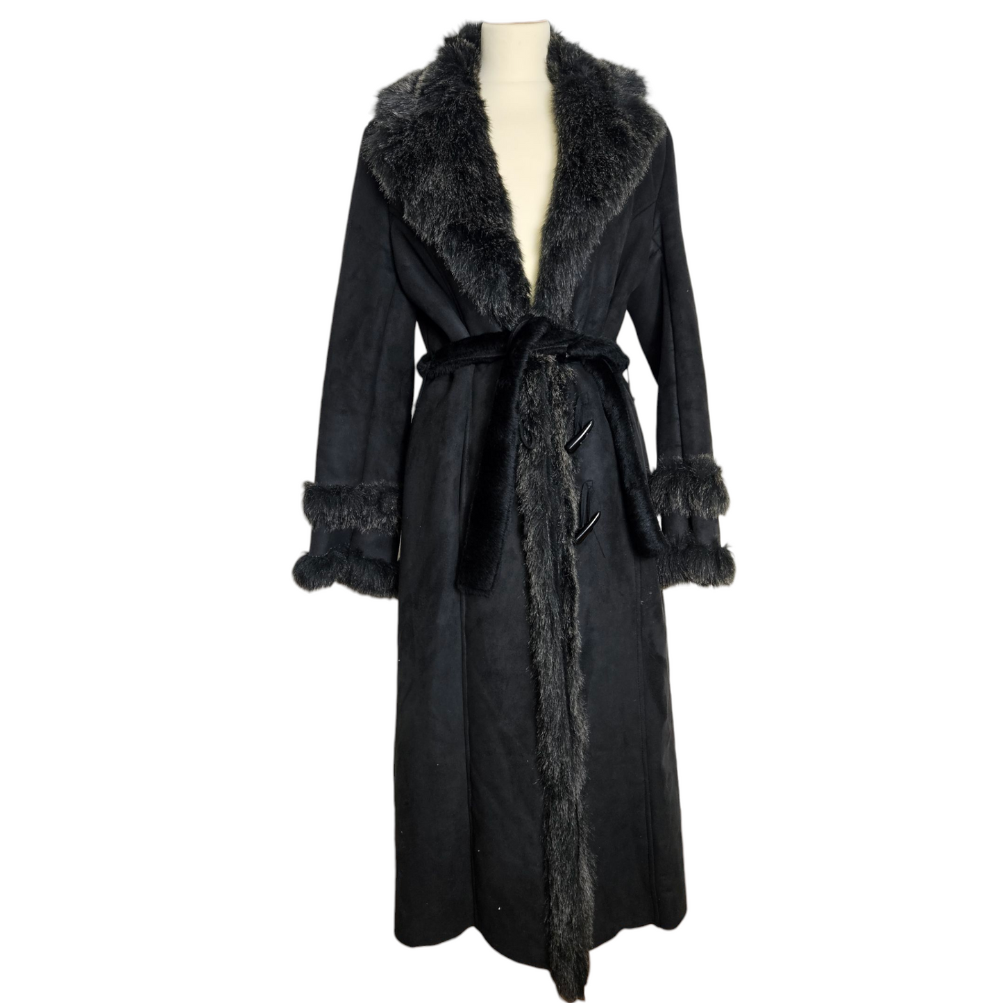 Afghan coat similicuir et fausse fourrure