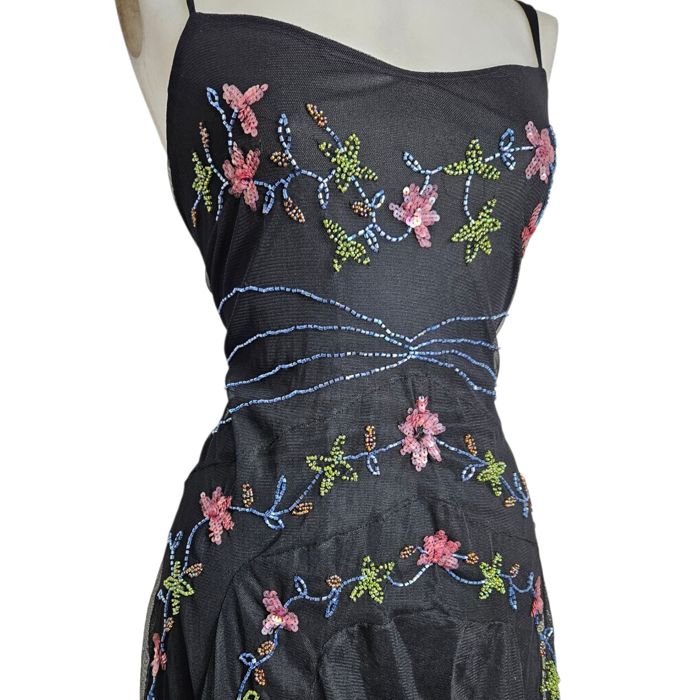 Robe asymétrique en voile brodé René Derhy