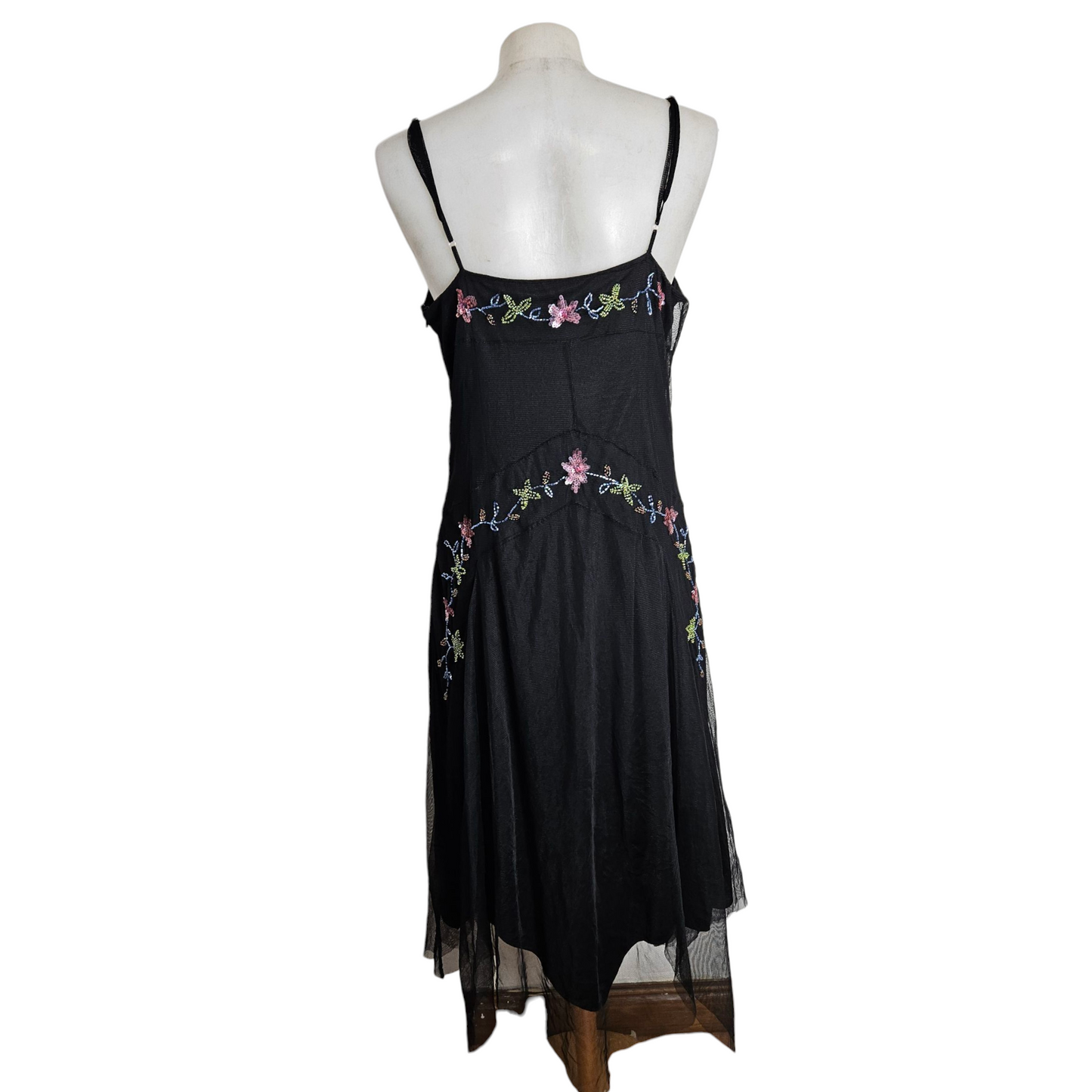 Robe asymétrique en voile brodé René Derhy