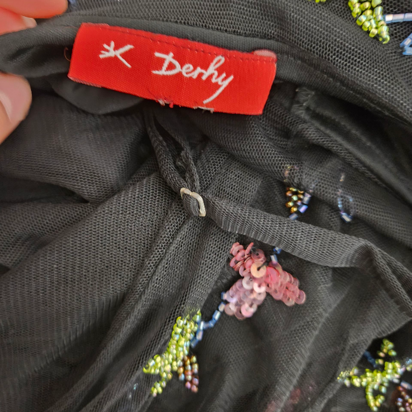 Robe asymétrique en voile brodé René Derhy
