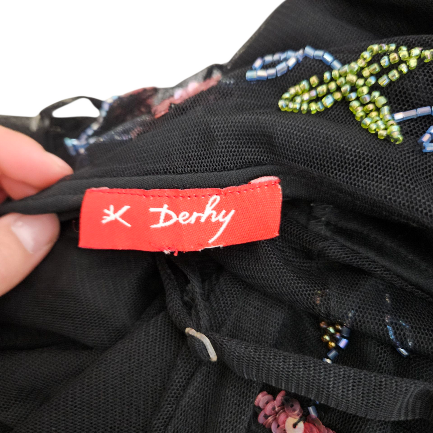 Robe asymétrique en voile brodé René Derhy