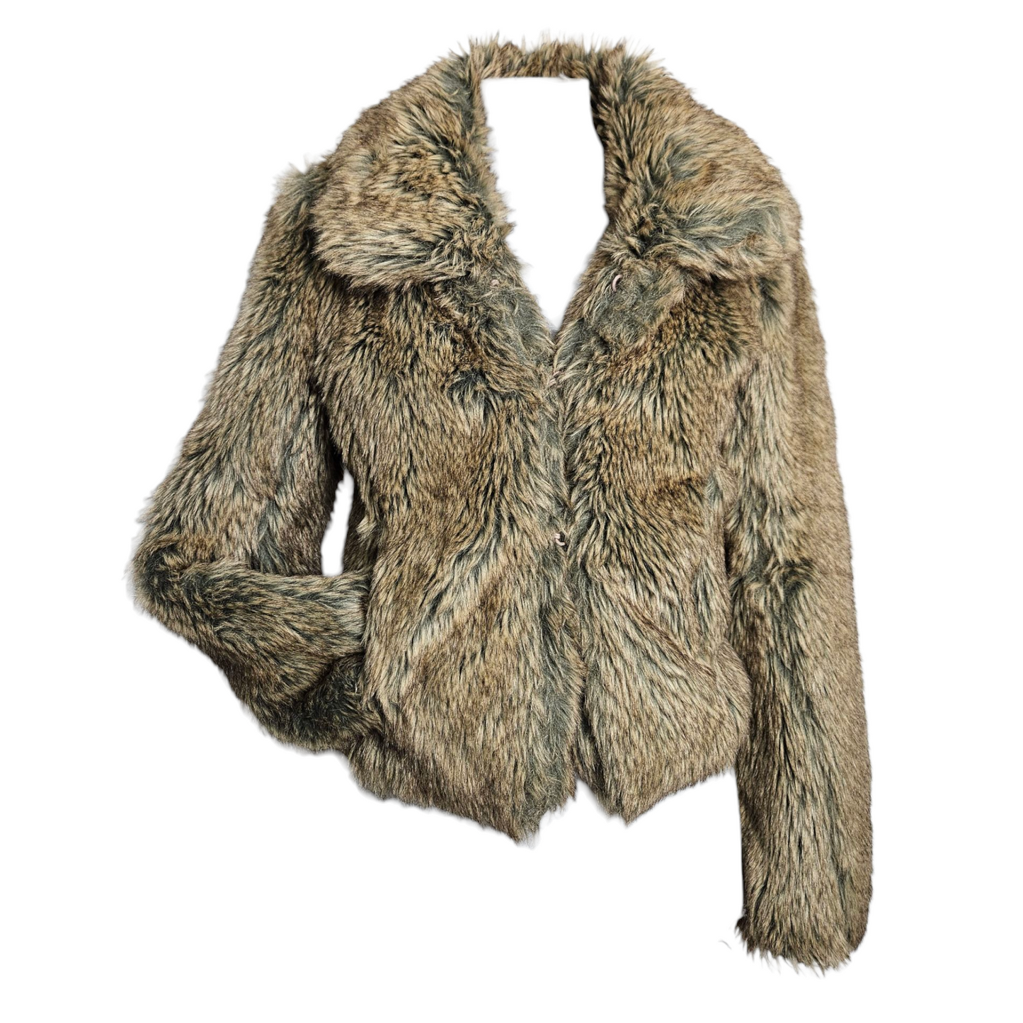 Manteau court en fausse fourrure à reflets