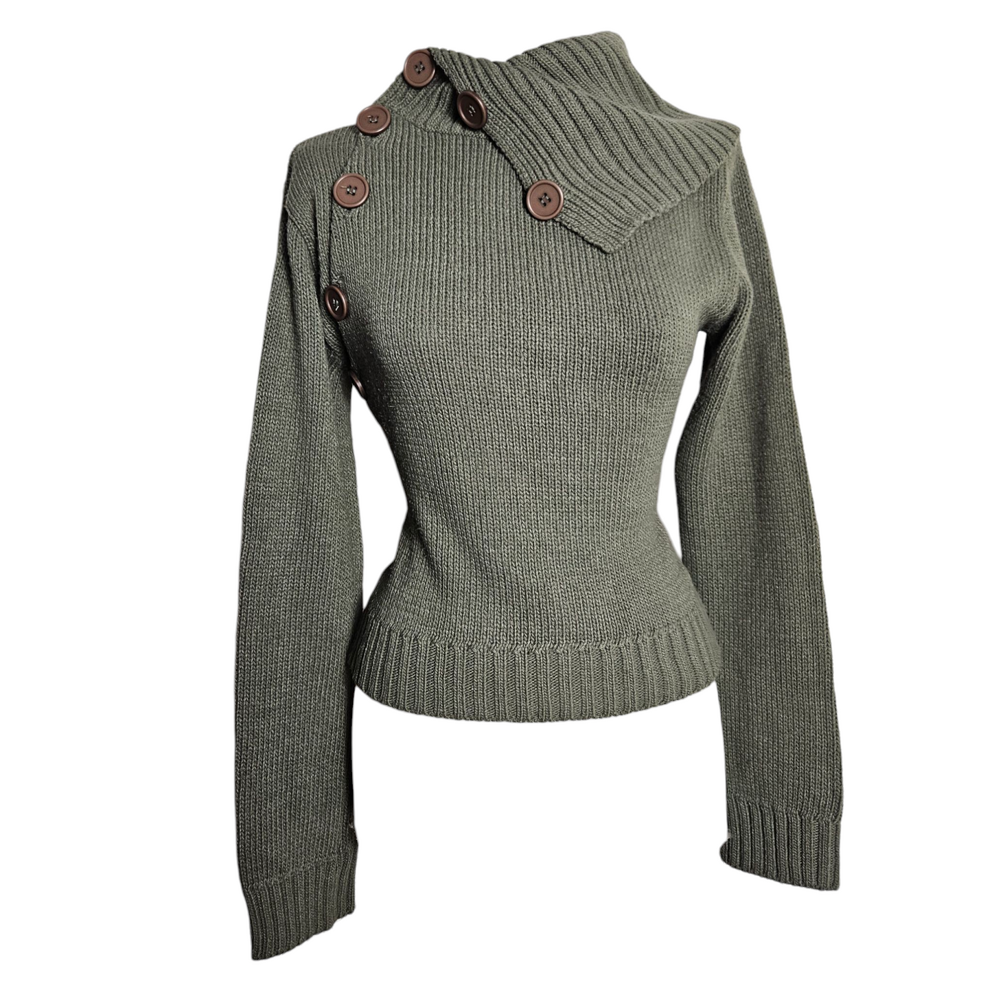 Pull col revers détails boutons