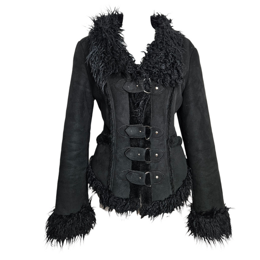 Manteau à sa clés détails fausse fourrure