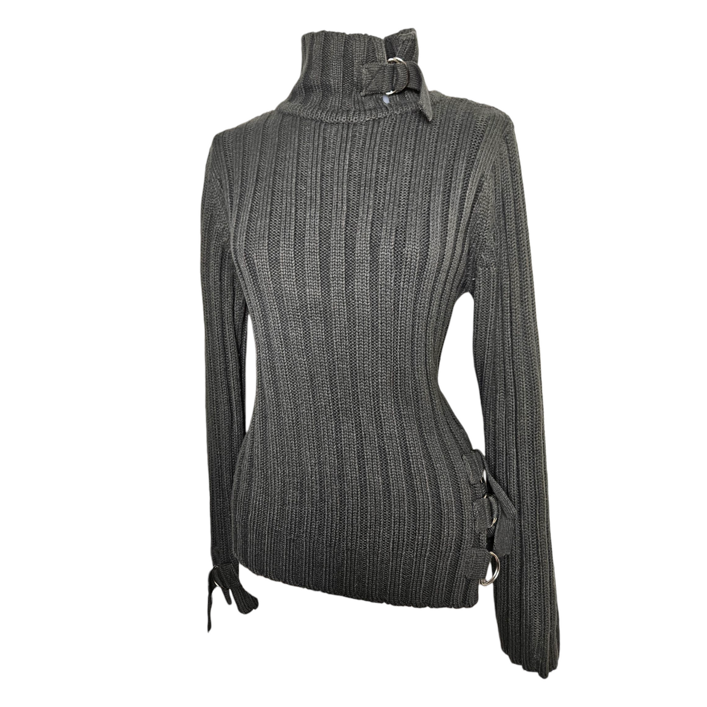 Pull côtelé détails sangles