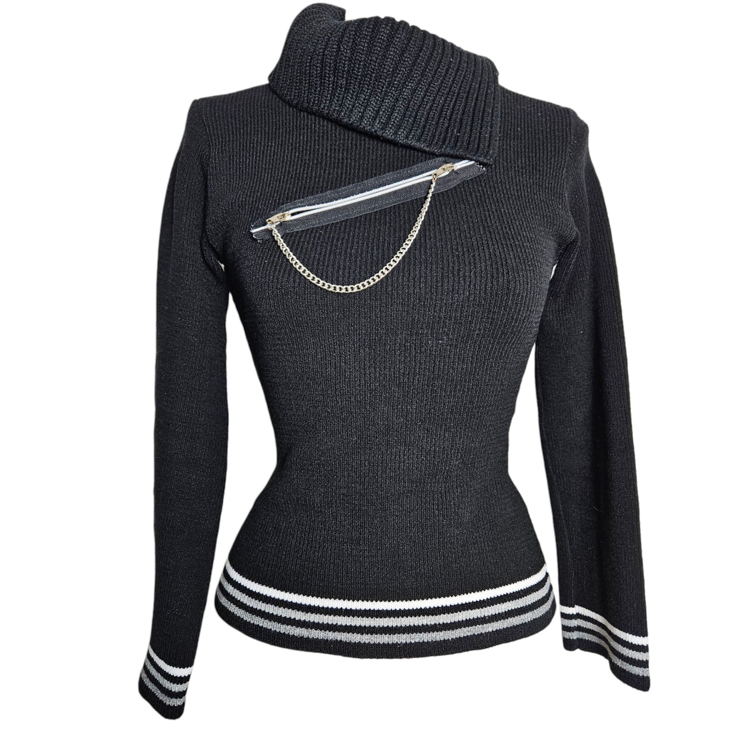 Pull col à revers détails zip