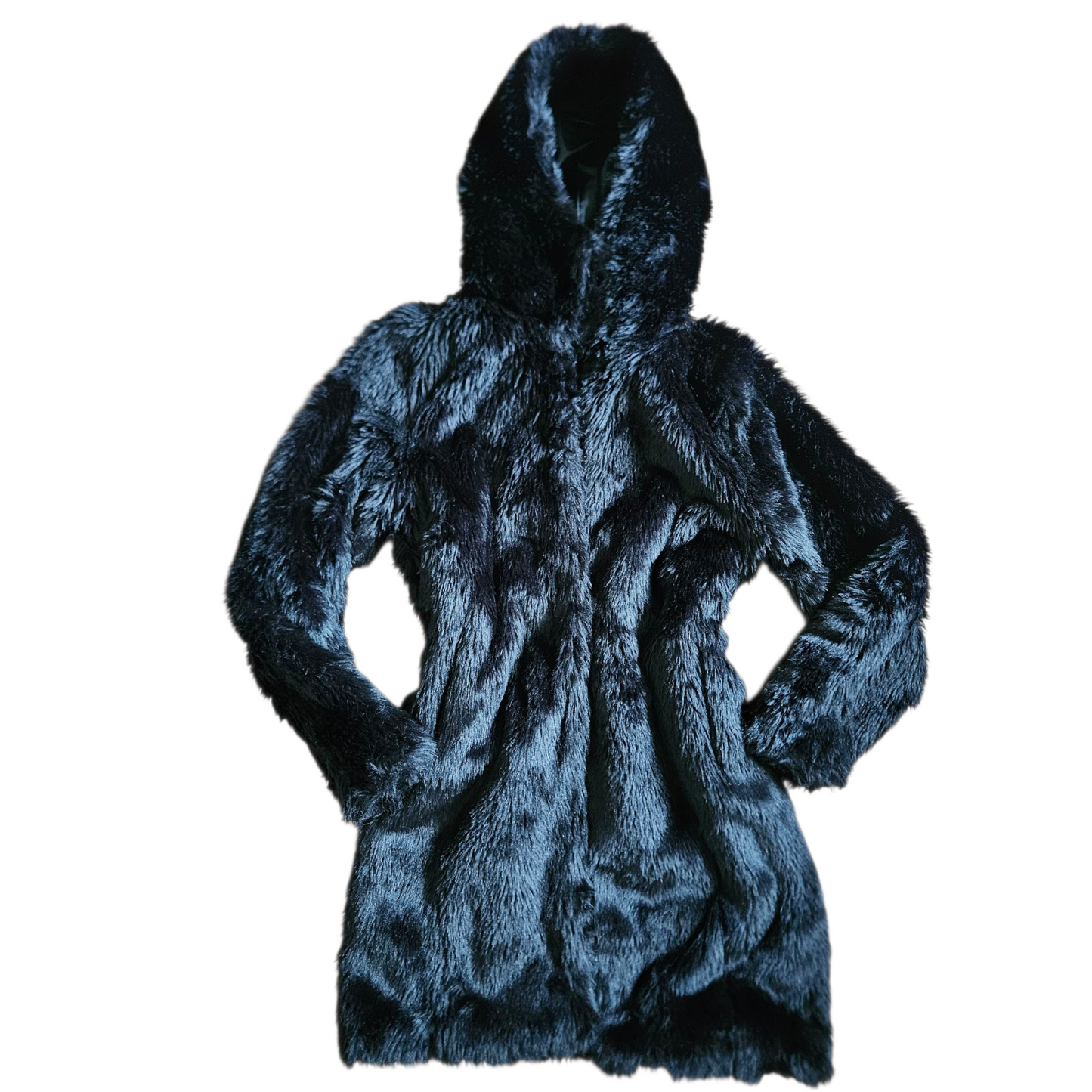 Manteau fausse fourrure à capuche