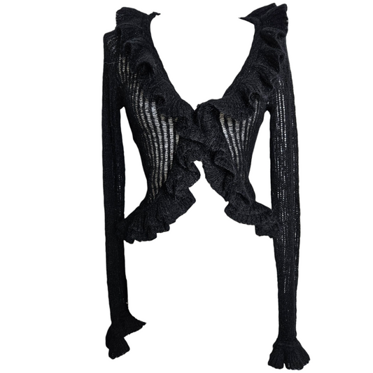 Boléro en crochet noir