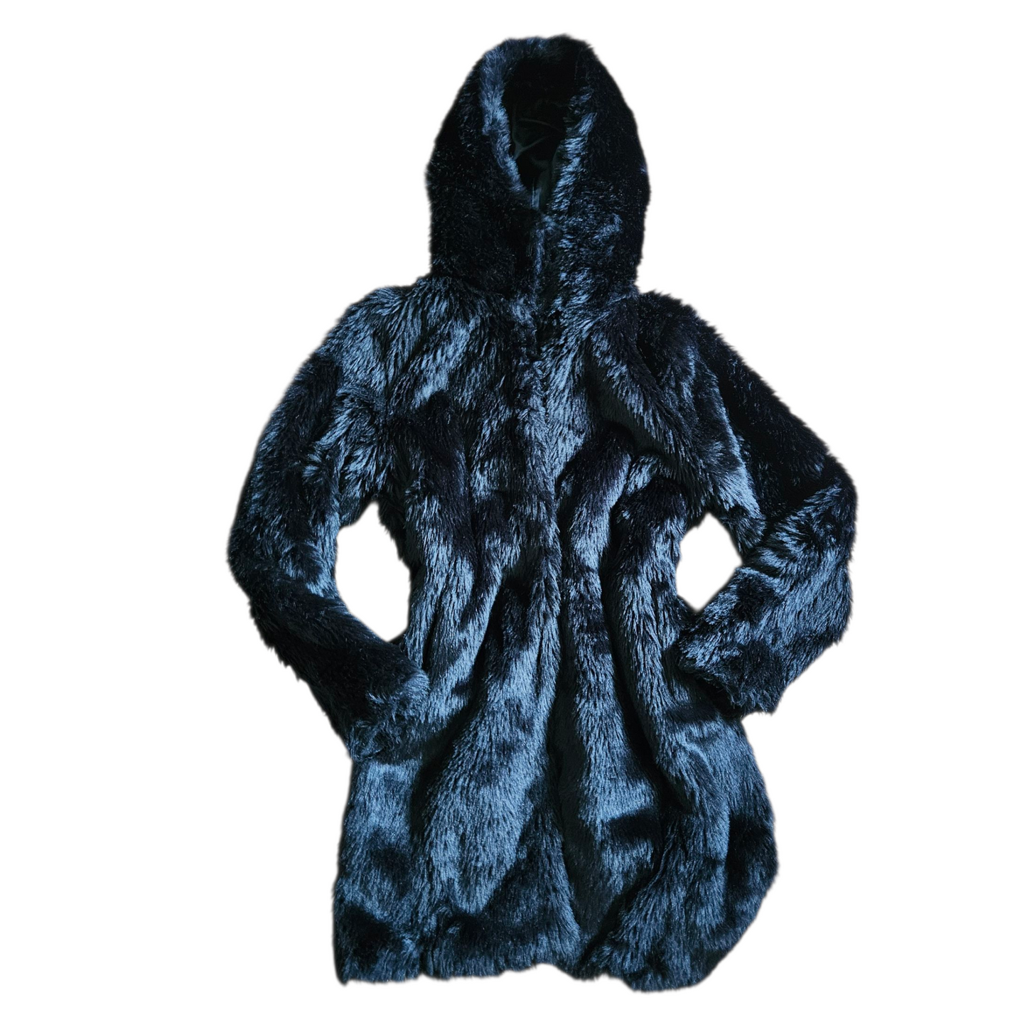 Manteau fausse fourrure à capuche