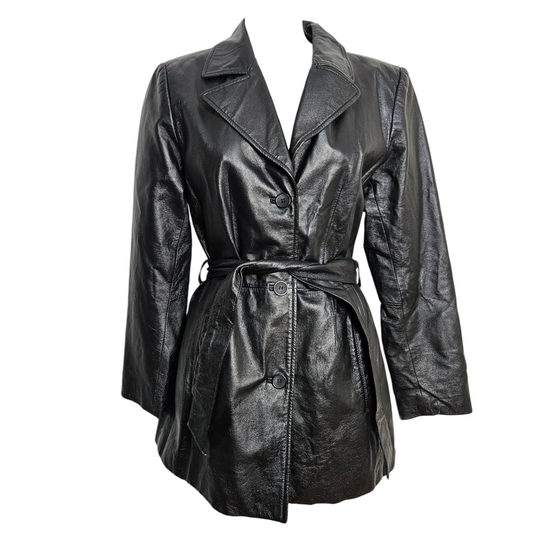 Trench court en cuir