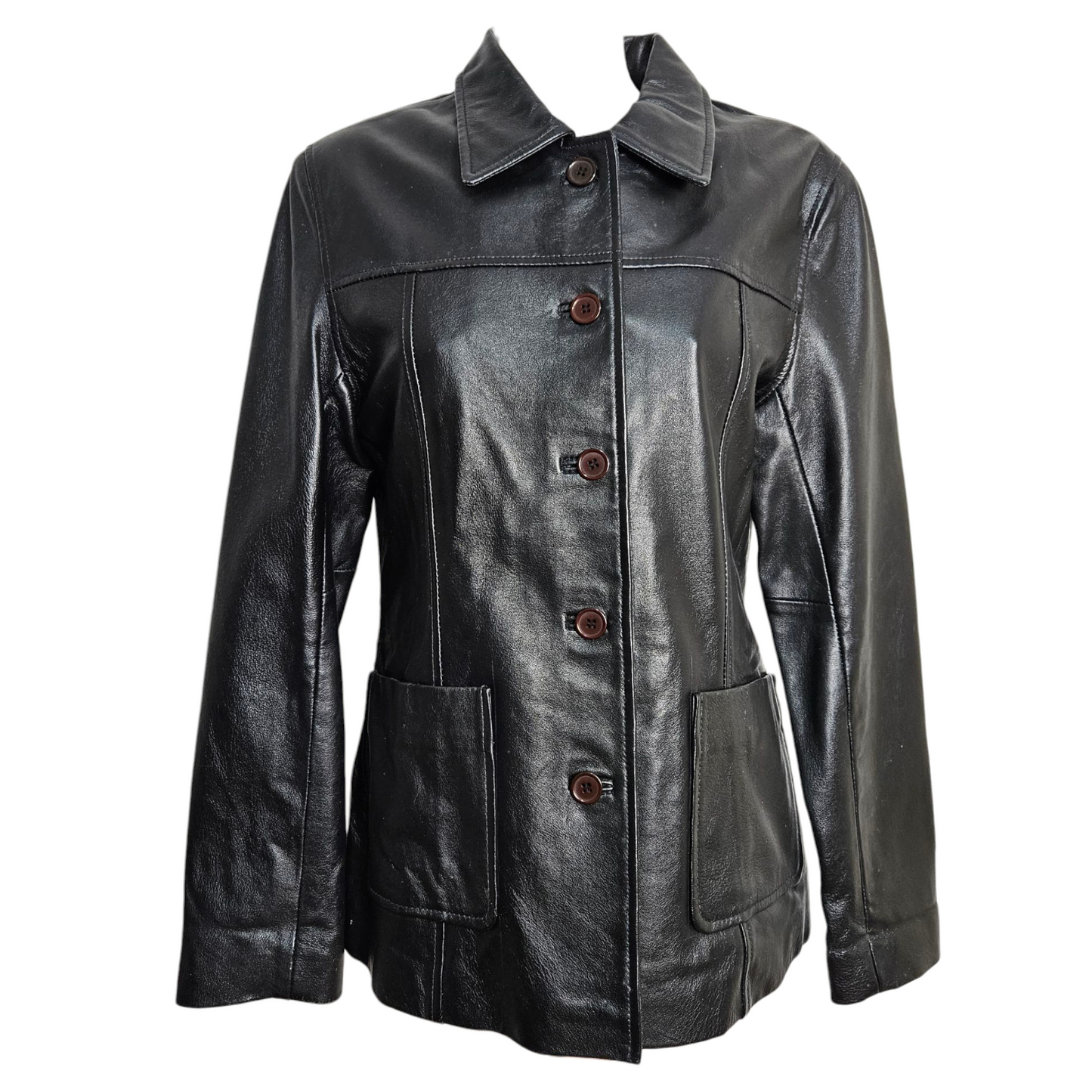 Veste en cuir noire