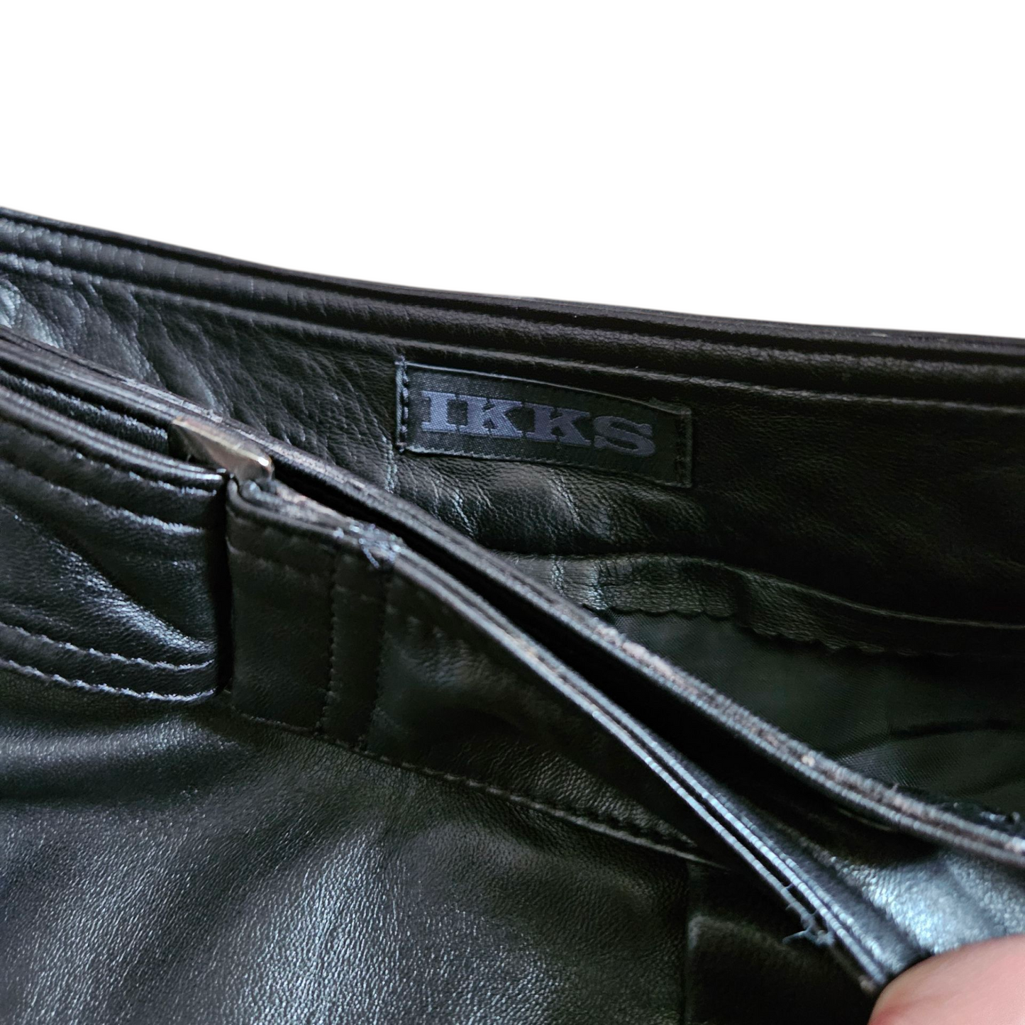 Pantalon en cuir noir