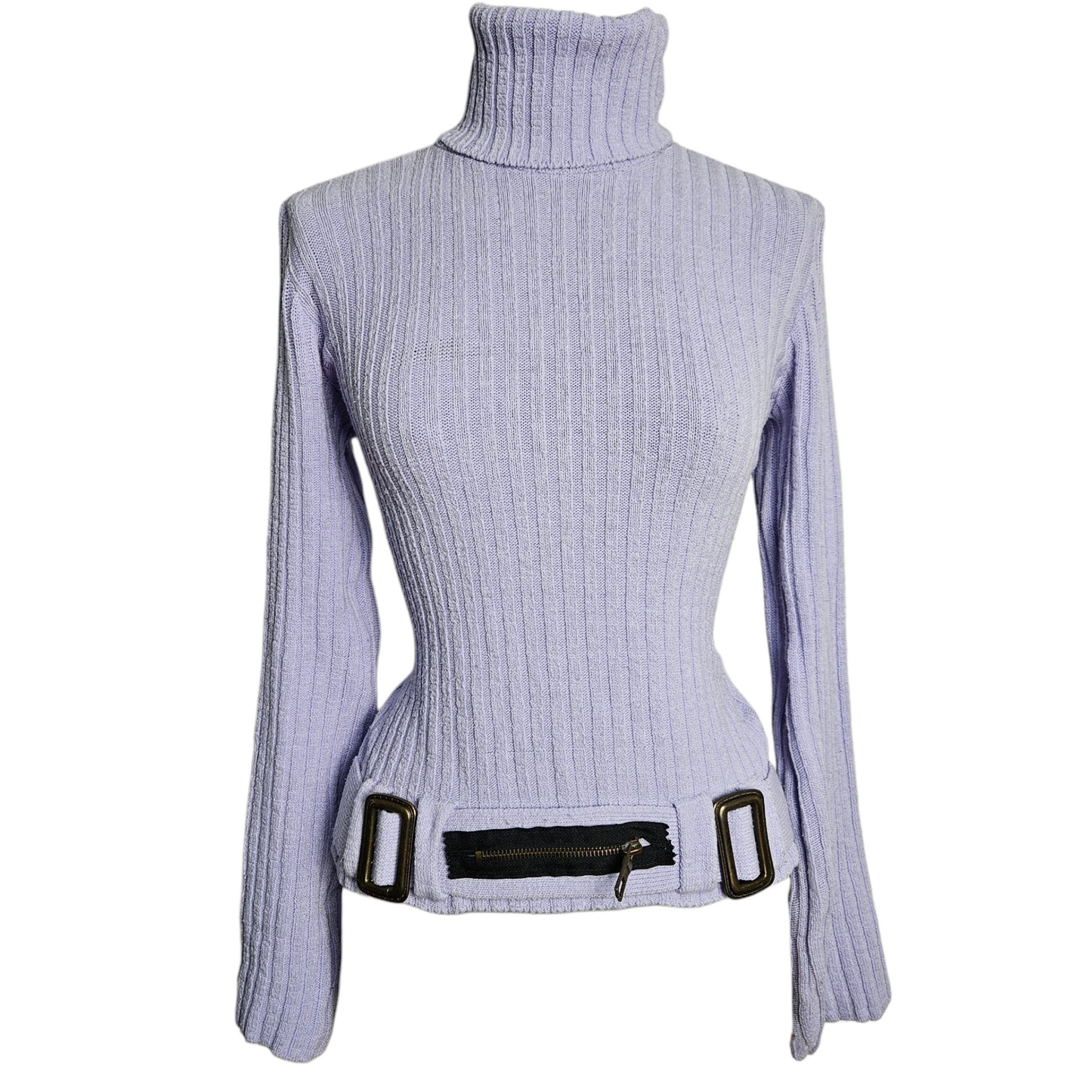 Pull côtelé effet ceinture