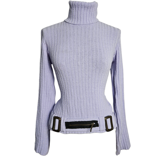 Pull côtelé effet ceinture