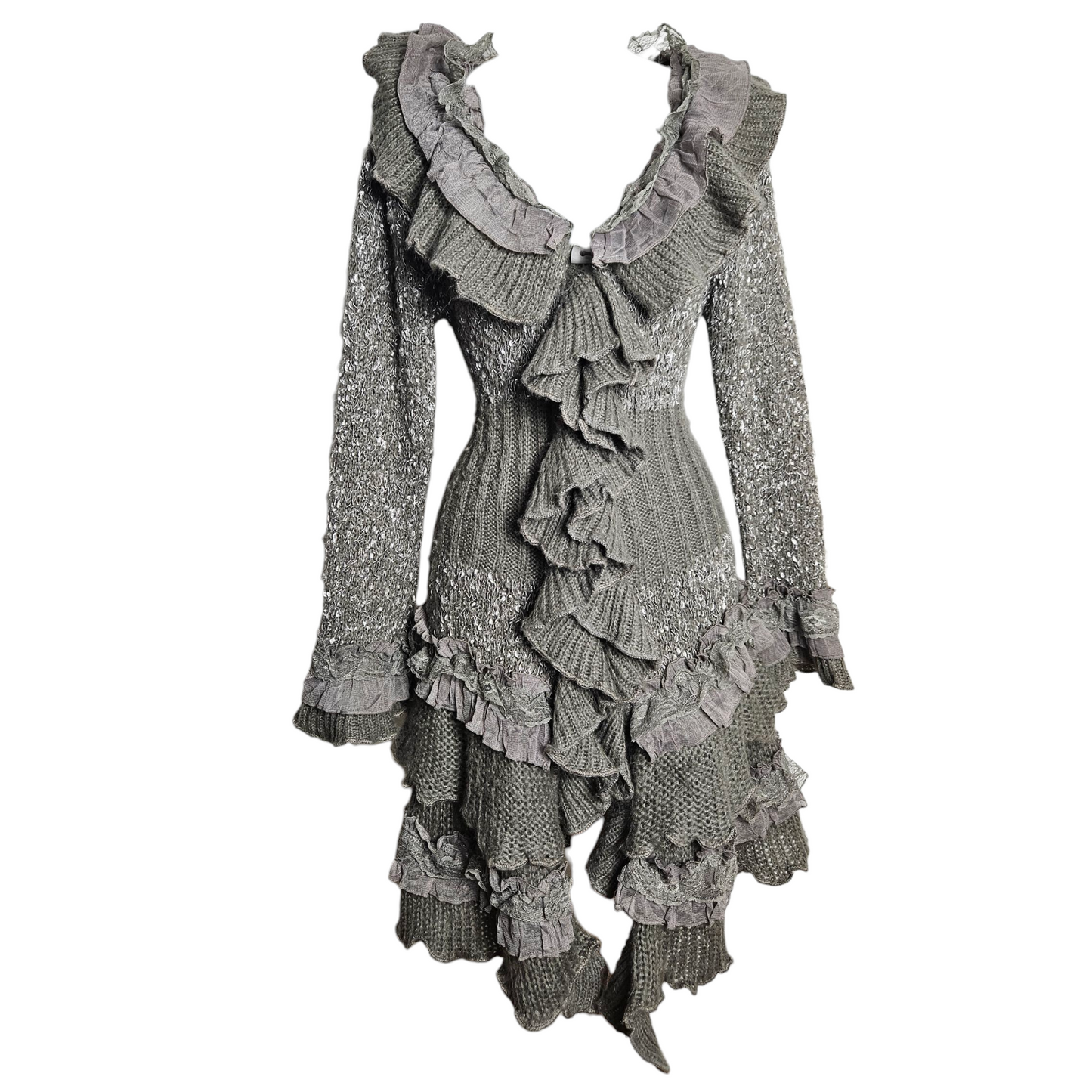 Maxi cardigan à volants