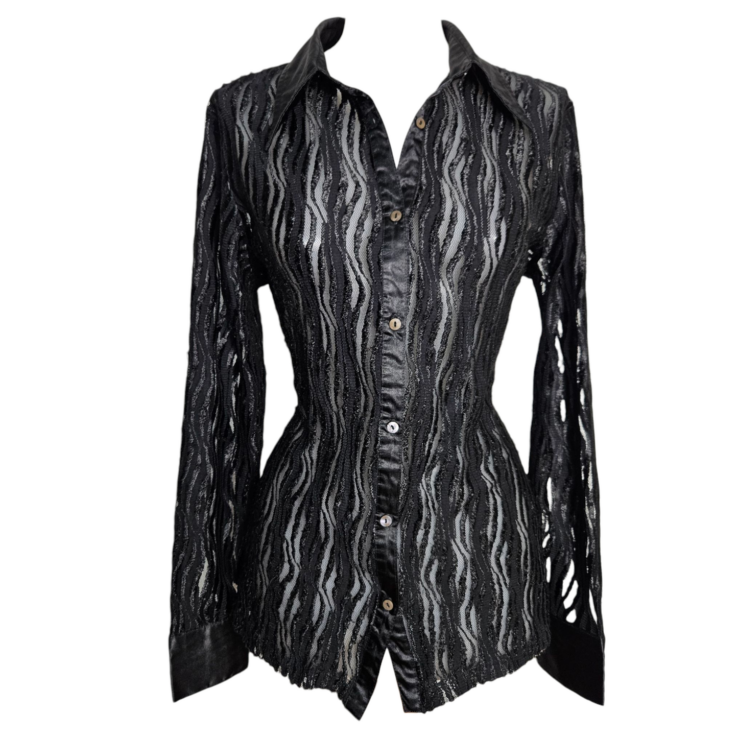 Chemise en voile rayée