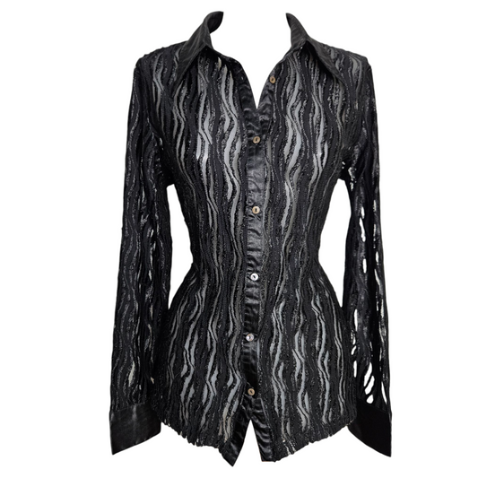 Chemise en voile rayée