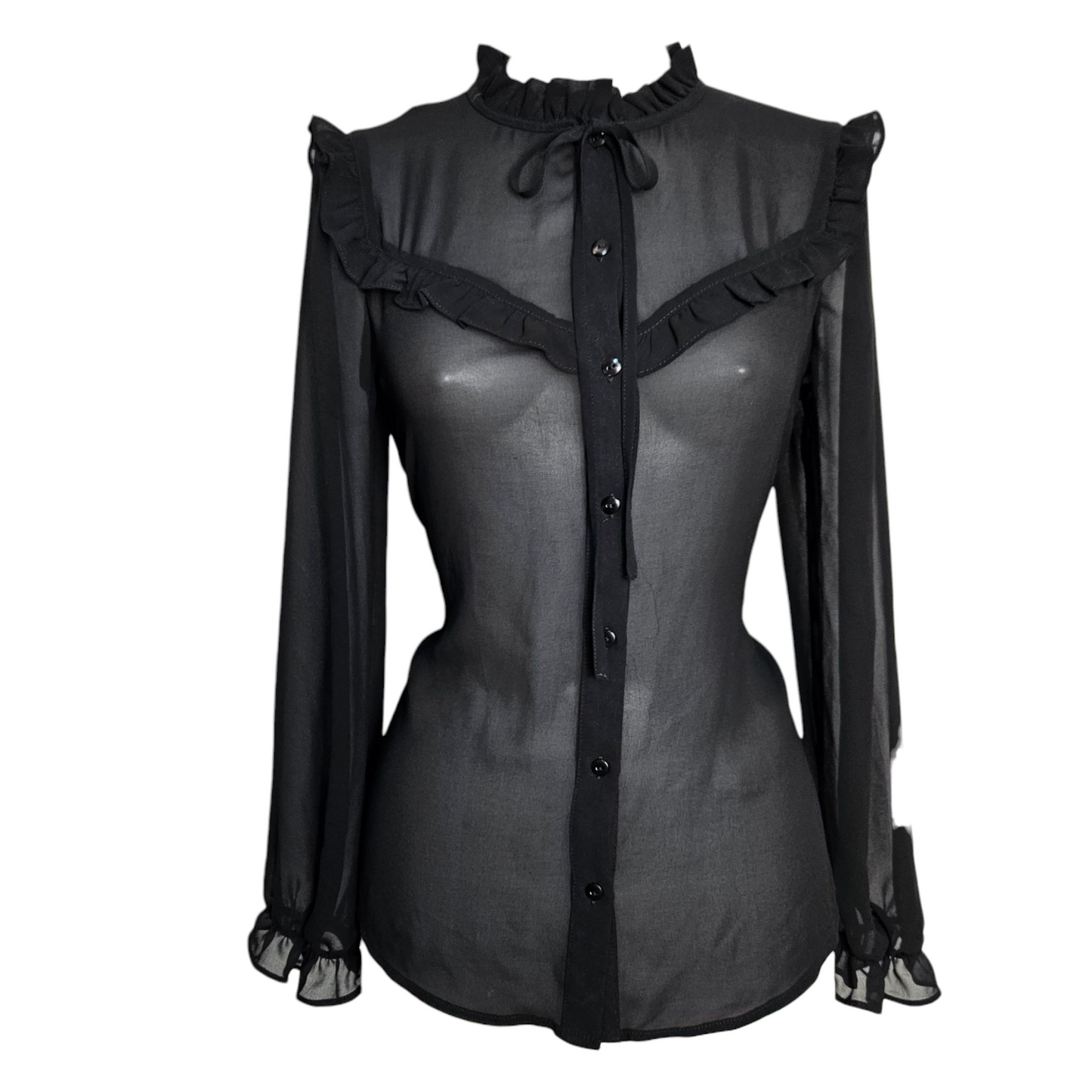 Chemisier en voile noir