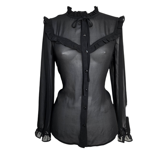 Chemisier en voile noir