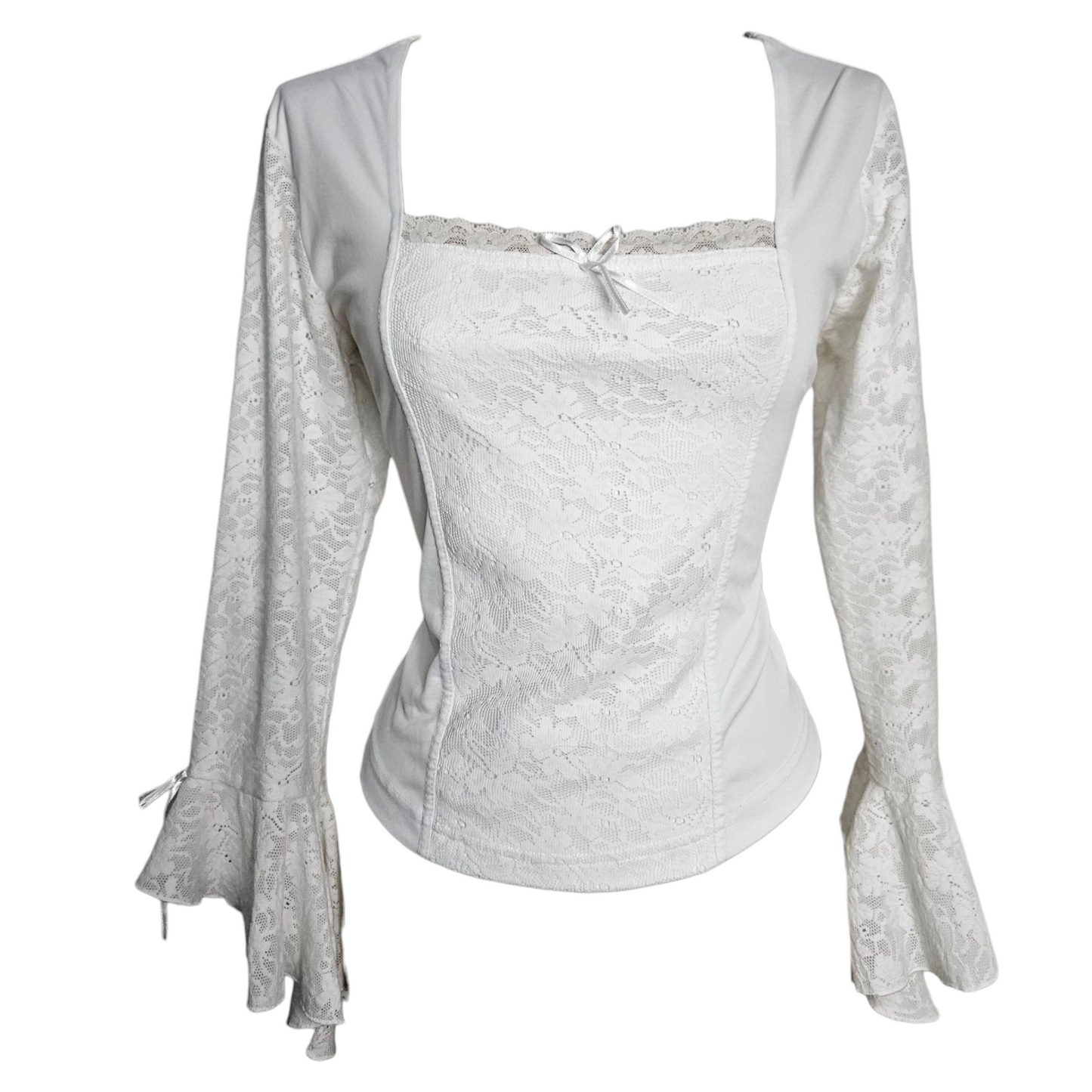 Haut blanc détails dentelle
