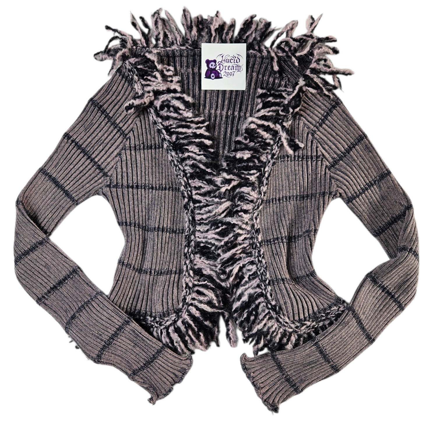 Boléro rayé gris et violet