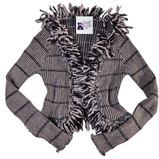 Boléro rayé gris et violet