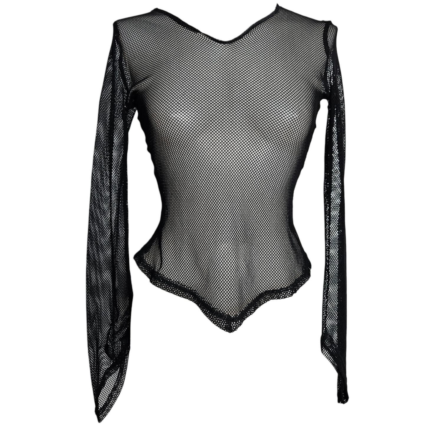 Haut asymétrique résille noire