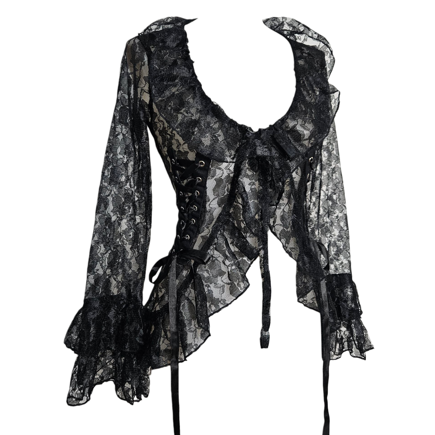 Chemisier en dentelle à laçage