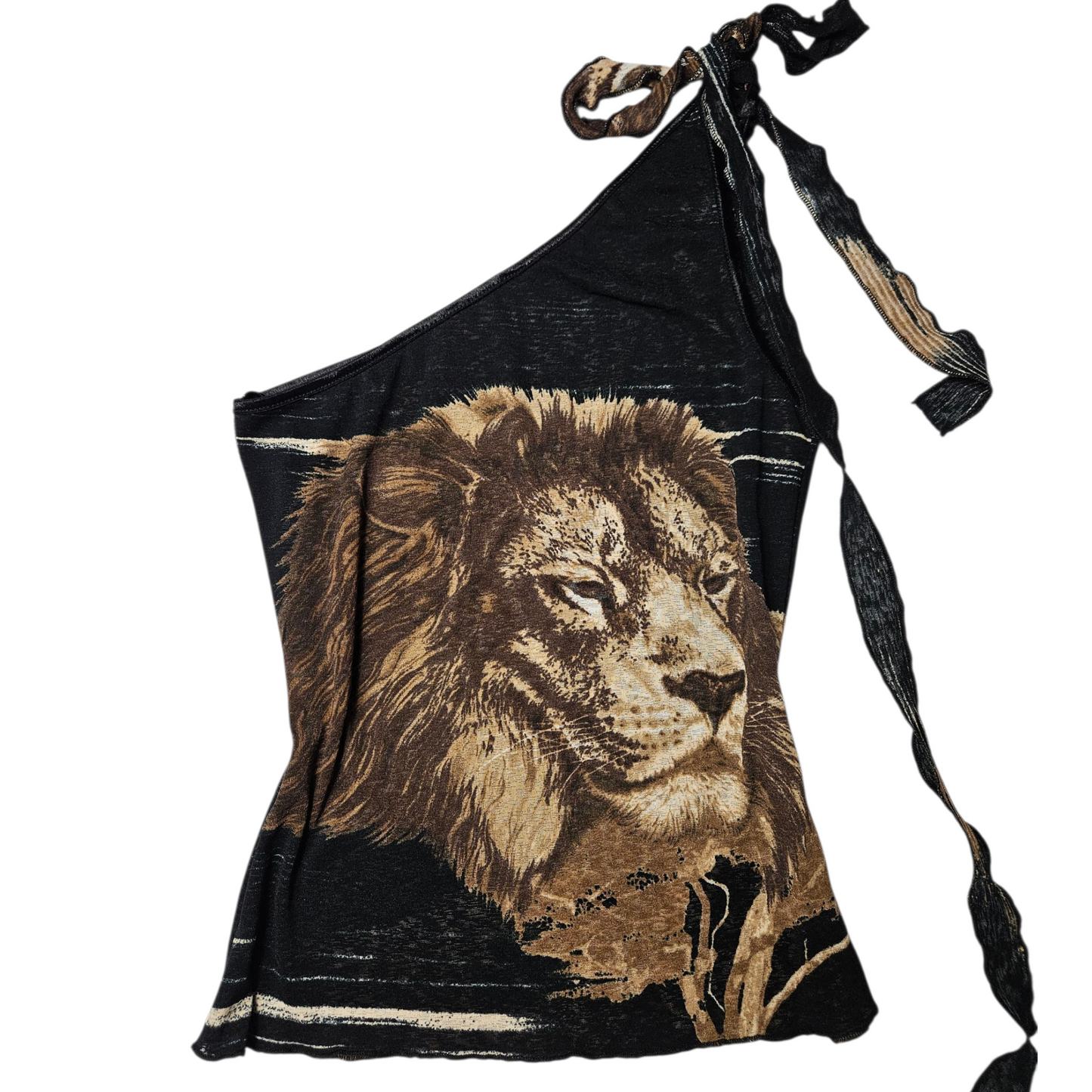 Haut asymétrique motif lion