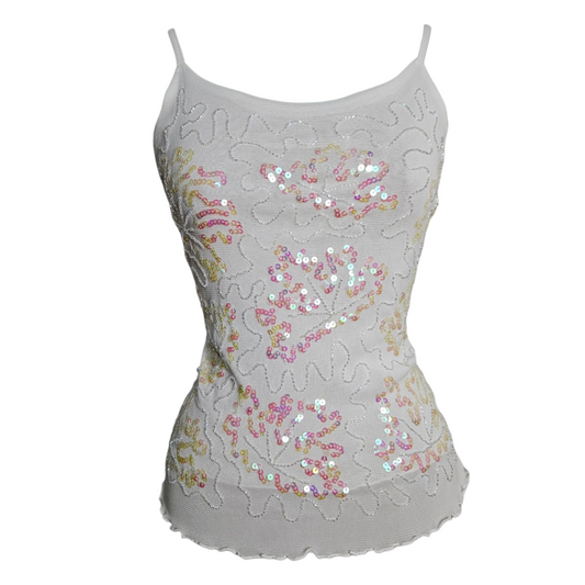 Haut en voile brodé de sequins