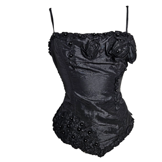 Bustier satiné noir
