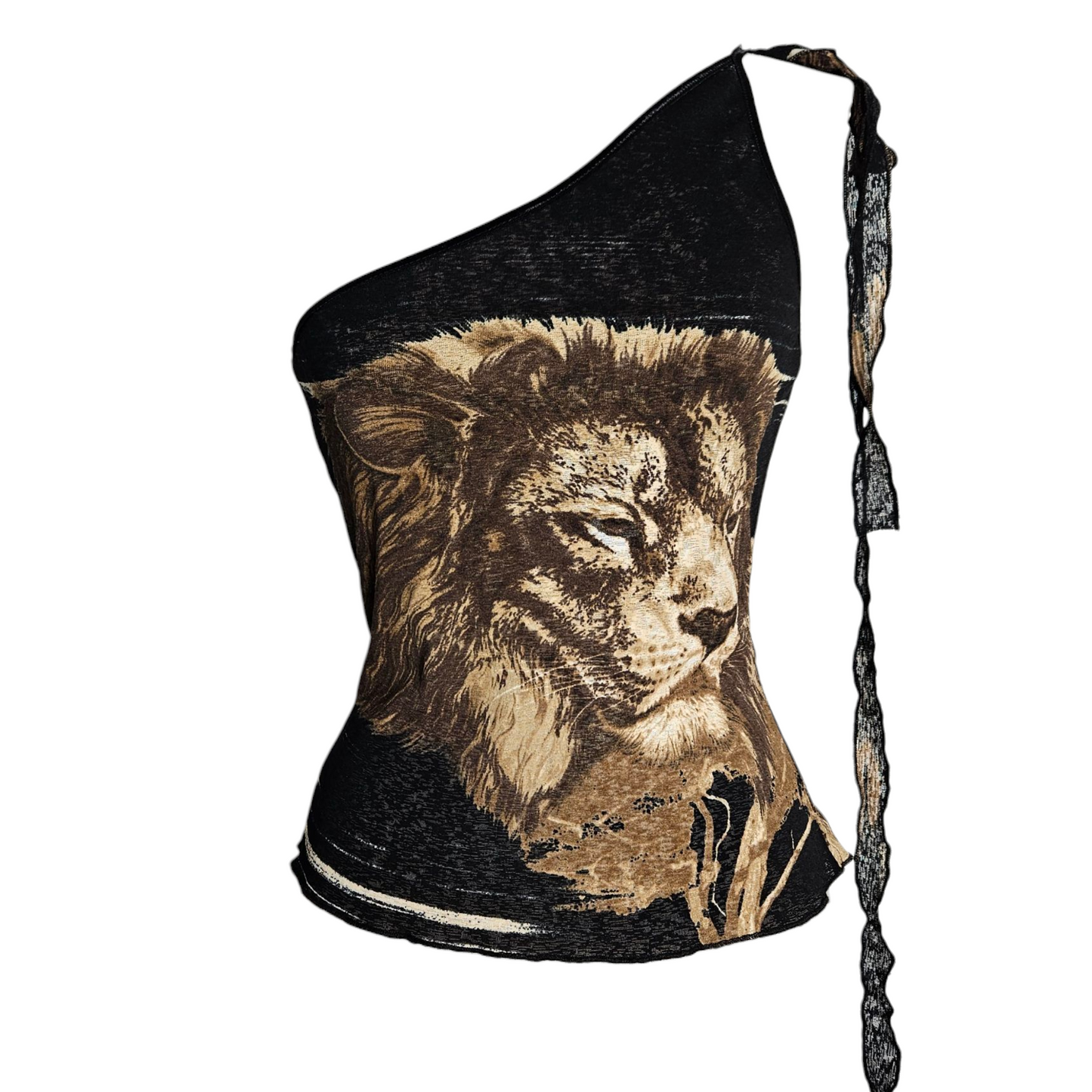 Haut asymétrique motif lion