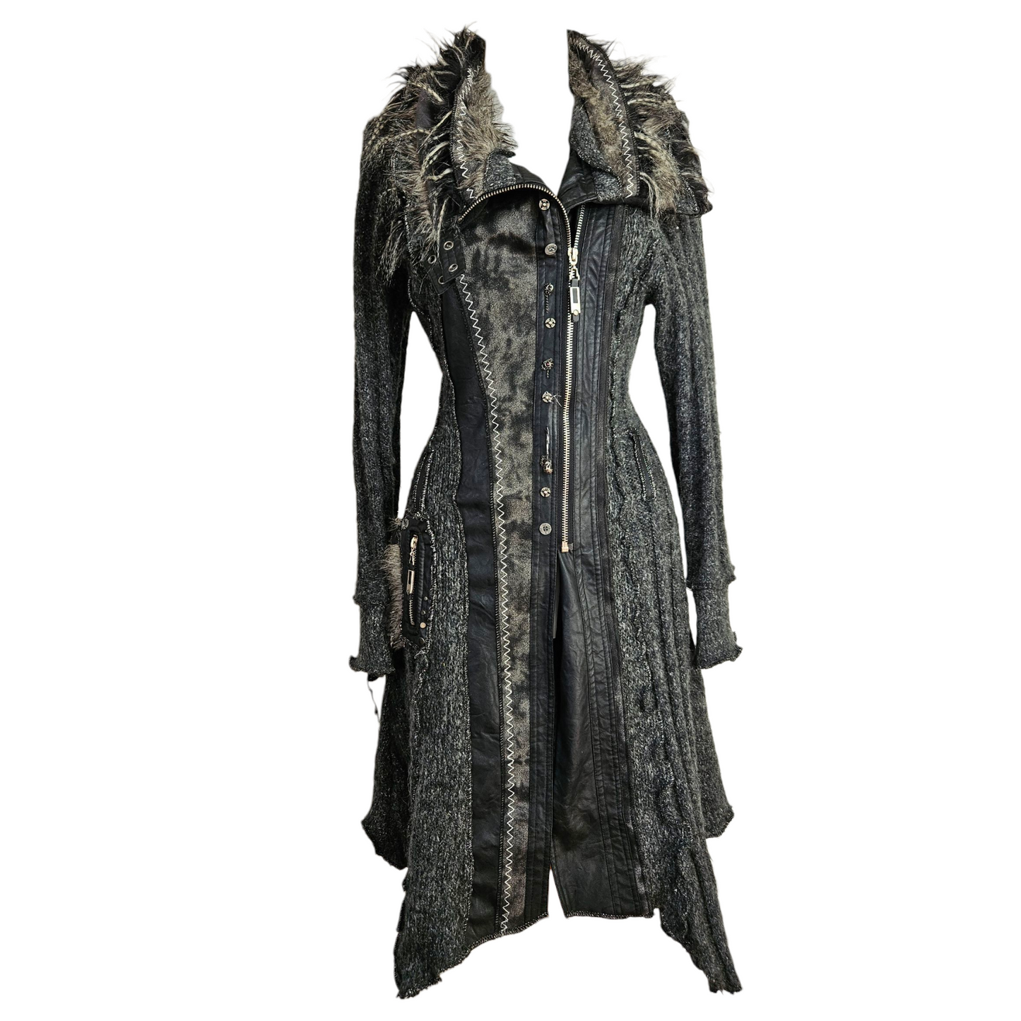 Maxi cardigan multimatières