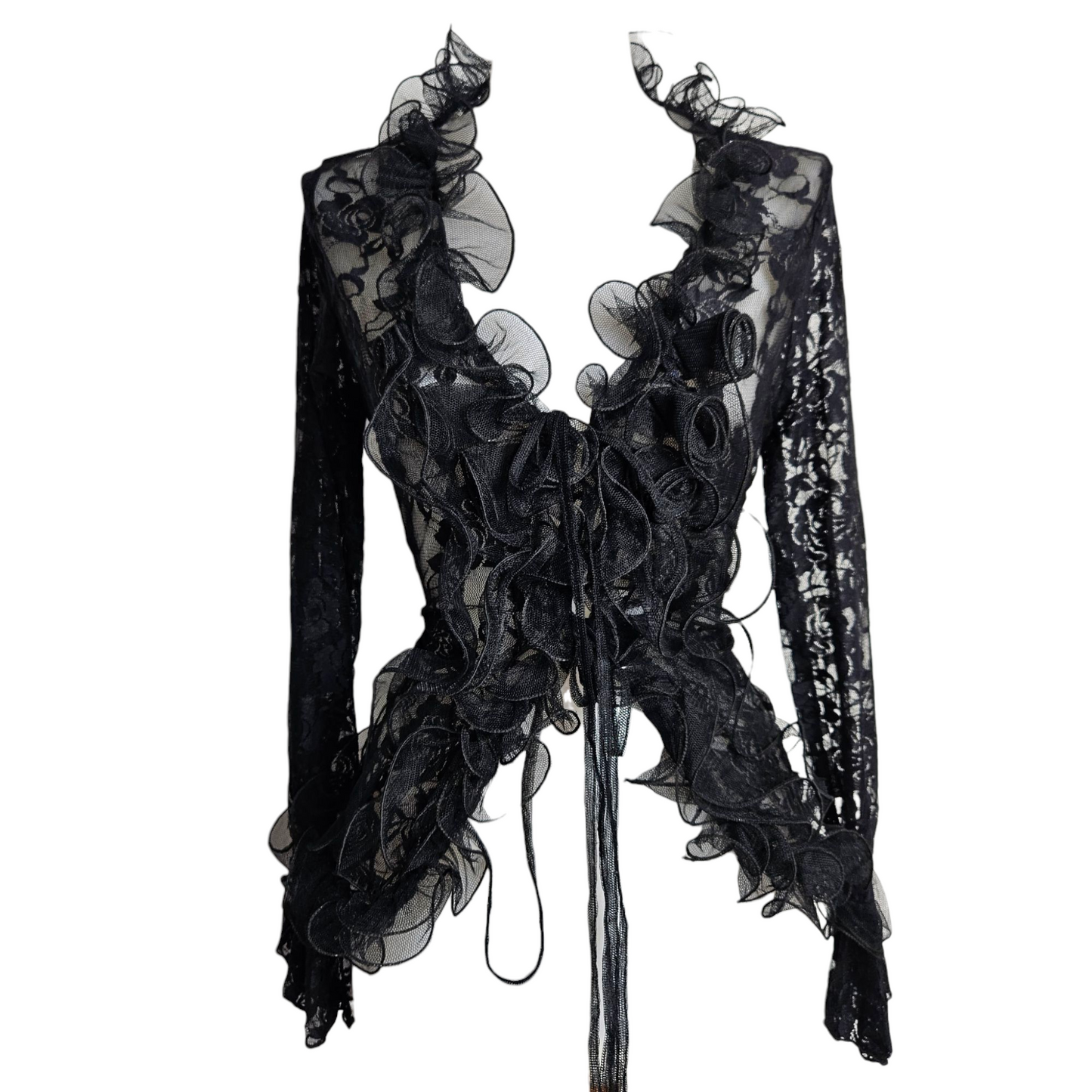 Chemise en dentelle à volants