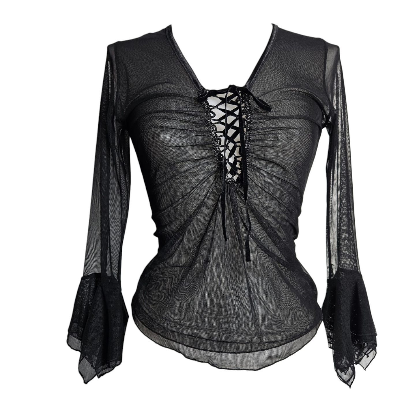 Haut en voile à laçage